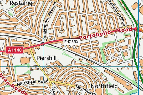 EH7 6RX map - OS VectorMap District (Ordnance Survey) EH7 6RX map - OS VectorMap District (Ordnance Survey)