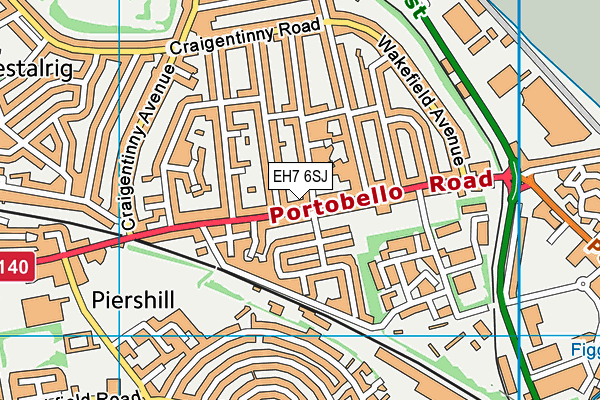 EH7 6SJ map - OS VectorMap District (Ordnance Survey) EH7 6SJ map - OS VectorMap District (Ordnance Survey)