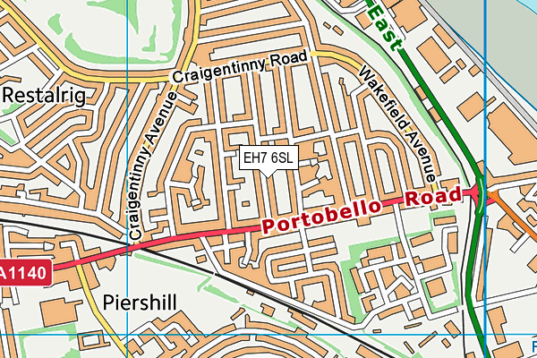 EH7 6SL map - OS VectorMap District (Ordnance Survey) EH7 6SL map - OS VectorMap District (Ordnance Survey)