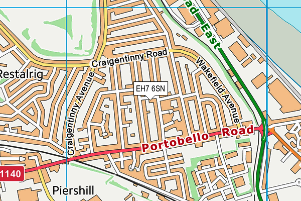 EH7 6SN map - OS VectorMap District (Ordnance Survey) EH7 6SN map - OS VectorMap District (Ordnance Survey)