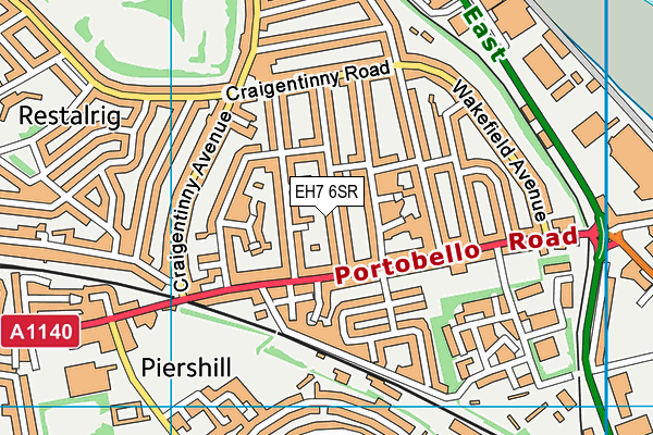 EH7 6SR map - OS VectorMap District (Ordnance Survey) EH7 6SR map - OS VectorMap District (Ordnance Survey)