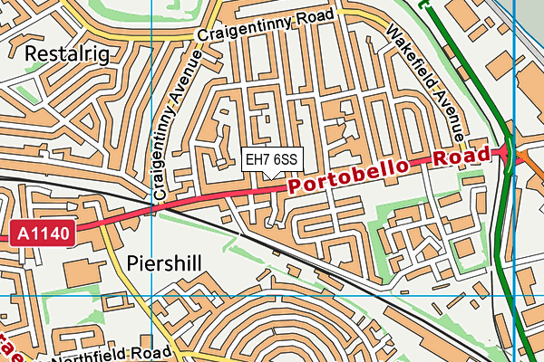 EH7 6SS map - OS VectorMap District (Ordnance Survey) EH7 6SS map - OS VectorMap District (Ordnance Survey)