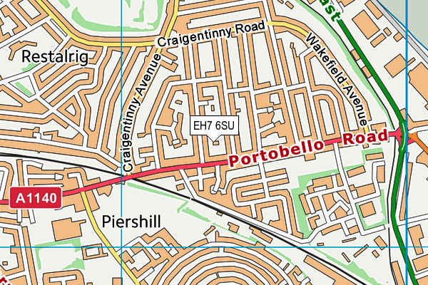 EH7 6SU map - OS VectorMap District (Ordnance Survey) EH7 6SU map - OS VectorMap District (Ordnance Survey)