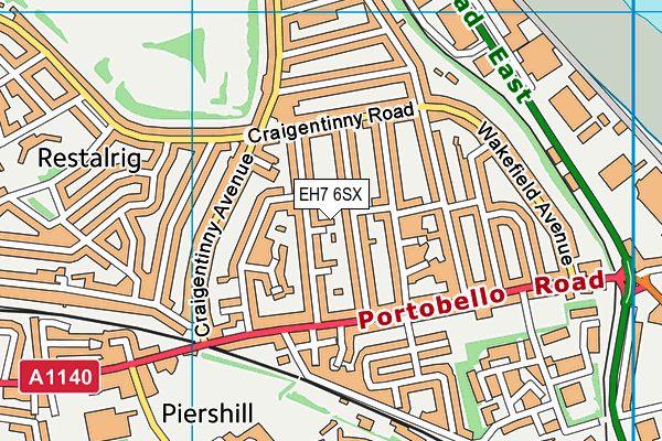 EH7 6SX map - OS VectorMap District (Ordnance Survey) EH7 6SX map - OS VectorMap District (Ordnance Survey)