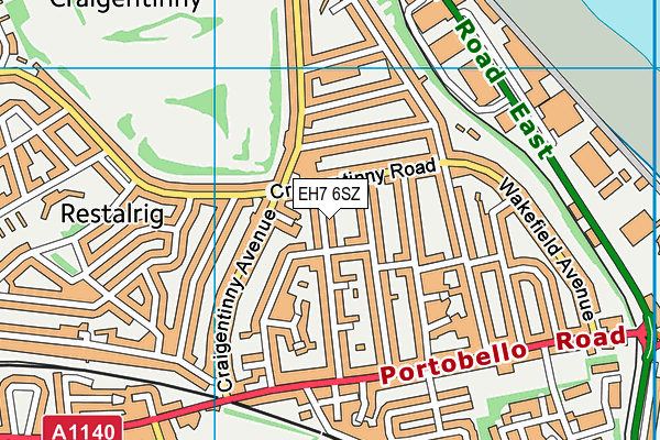 EH7 6SZ map - OS VectorMap District (Ordnance Survey) EH7 6SZ map - OS VectorMap District (Ordnance Survey)