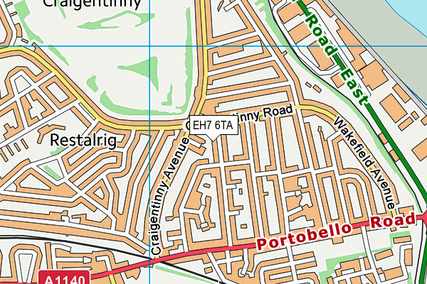 EH7 6TA map - OS VectorMap District (Ordnance Survey) EH7 6TA map - OS VectorMap District (Ordnance Survey)
