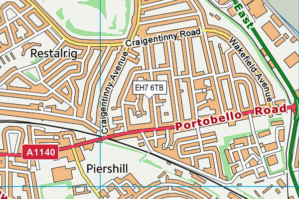 EH7 6TB map - OS VectorMap District (Ordnance Survey) EH7 6TB map - OS VectorMap District (Ordnance Survey)