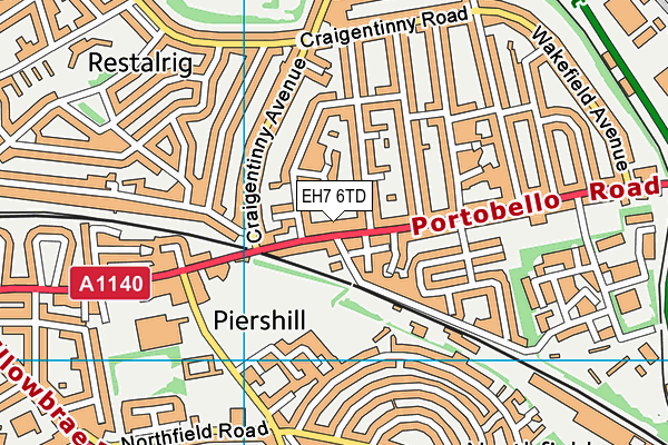 EH7 6TD map - OS VectorMap District (Ordnance Survey) EH7 6TD map - OS VectorMap District (Ordnance Survey)