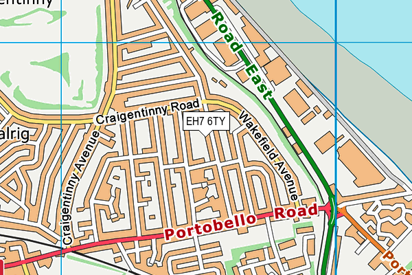 EH7 6TY map - OS VectorMap District (Ordnance Survey) EH7 6TY map - OS VectorMap District (Ordnance Survey)