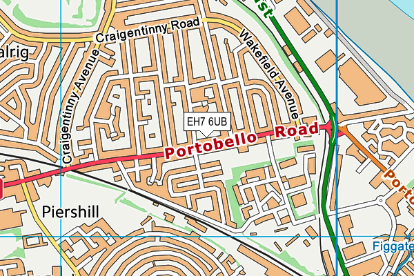 EH7 6UB map - OS VectorMap District (Ordnance Survey) EH7 6UB map - OS VectorMap District (Ordnance Survey)