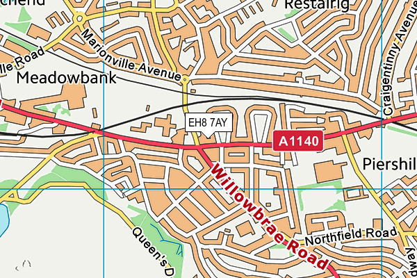 EH8 7AY map - OS VectorMap District (Ordnance Survey) EH8 7AY map - OS VectorMap District (Ordnance Survey)