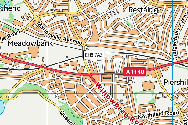 EH8 7AZ map - OS VectorMap District (Ordnance Survey) EH8 7AZ map - OS VectorMap District (Ordnance Survey)