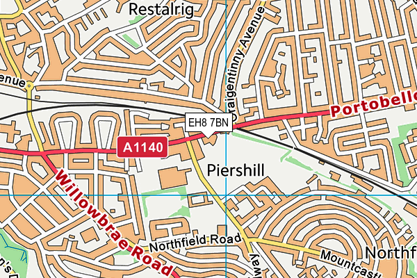 EH8 7BN map - OS VectorMap District (Ordnance Survey) EH8 7BN map - OS VectorMap District (Ordnance Survey)