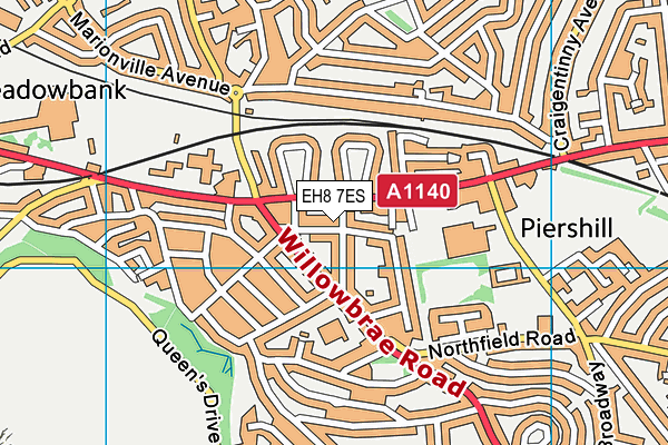 EH8 7ES map - OS VectorMap District (Ordnance Survey) EH8 7ES map - OS VectorMap District (Ordnance Survey)