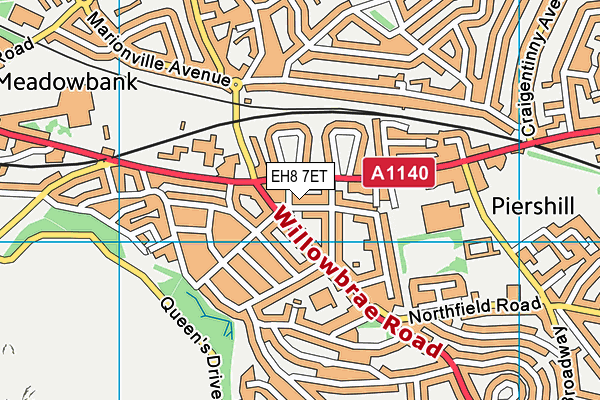 EH8 7ET map - OS VectorMap District (Ordnance Survey) EH8 7ET map - OS VectorMap District (Ordnance Survey)