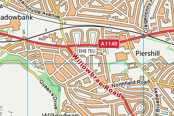 EH8 7EU map - OS VectorMap District (Ordnance Survey)