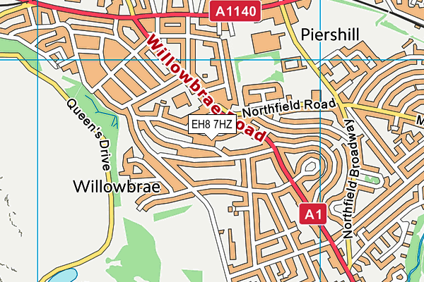 EH8 7HZ map - OS VectorMap District (Ordnance Survey)
