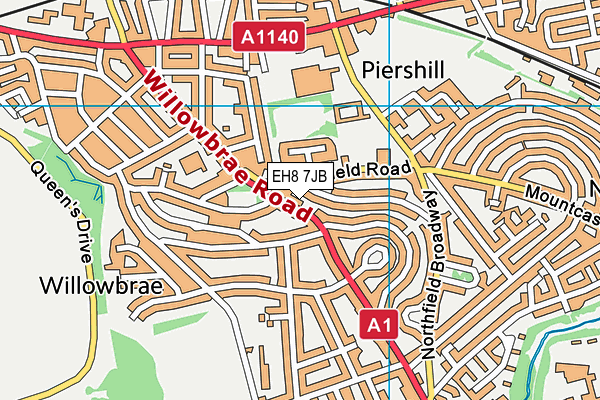 EH8 7JB map - OS VectorMap District (Ordnance Survey) EH8 7JB map - OS VectorMap District (Ordnance Survey)