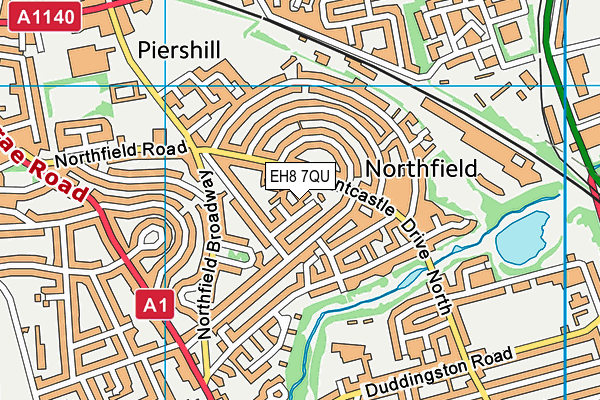 EH8 7QU map - OS VectorMap District (Ordnance Survey) EH8 7QU map - OS VectorMap District (Ordnance Survey)