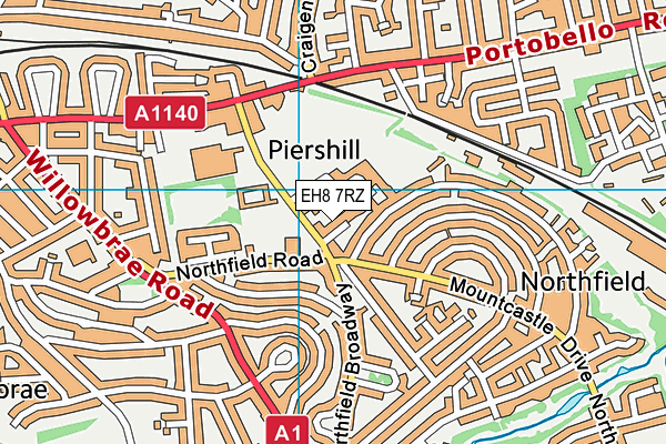 EH8 7RZ map - OS VectorMap District (Ordnance Survey) EH8 7RZ map - OS VectorMap District (Ordnance Survey)