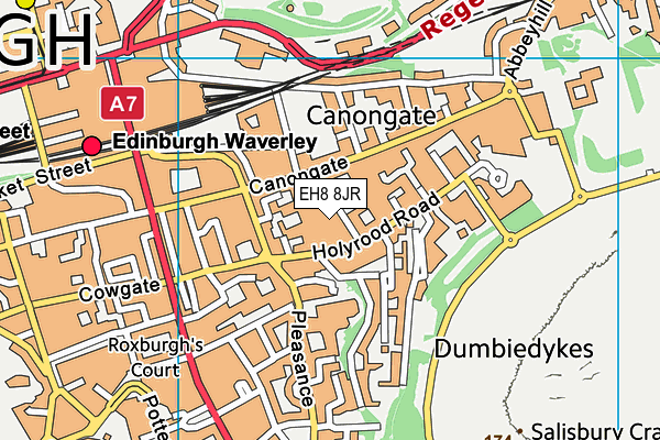 EH8 8JR map - OS VectorMap District (Ordnance Survey)