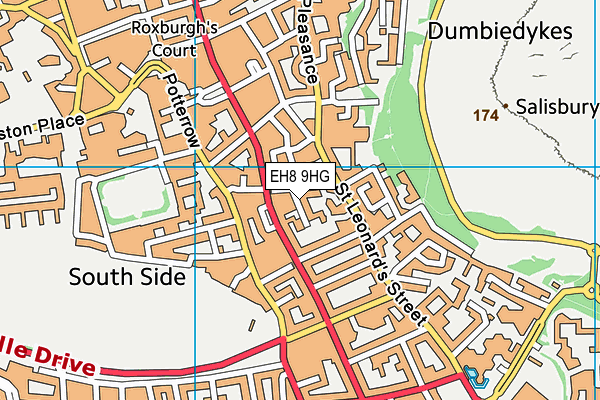 EH8 9HG map - OS VectorMap District (Ordnance Survey)
