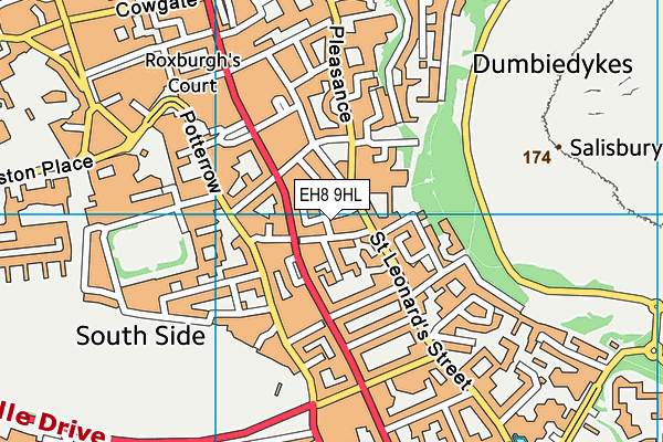 EH8 9HL map - OS VectorMap District (Ordnance Survey) EH8 9HL map - OS VectorMap District (Ordnance Survey)