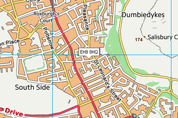 EH8 9HQ map - OS VectorMap District (Ordnance Survey)