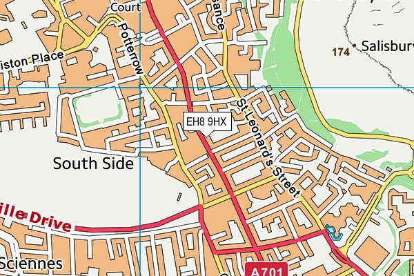 EH8 9HX map - OS VectorMap District (Ordnance Survey)