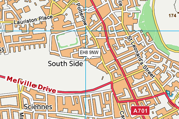 EH8 9NW map - OS VectorMap District (Ordnance Survey)