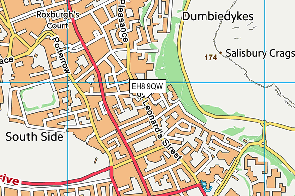 EH8 9QW map - OS VectorMap District (Ordnance Survey)