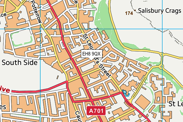 EH8 9QX map - OS VectorMap District (Ordnance Survey)