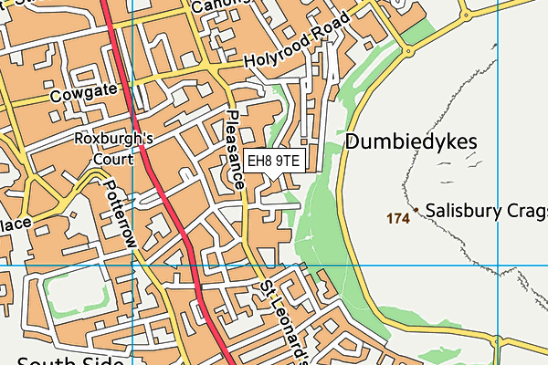 EH8 9TE map - OS VectorMap District (Ordnance Survey)