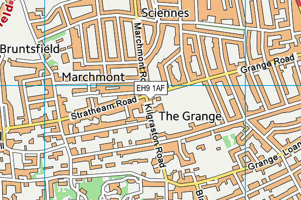 EH9 1AF map - OS VectorMap District (Ordnance Survey) EH9 1AF map - OS VectorMap District (Ordnance Survey)