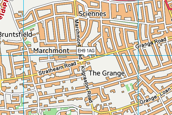 EH9 1AG map - OS VectorMap District (Ordnance Survey) EH9 1AG map - OS VectorMap District (Ordnance Survey)