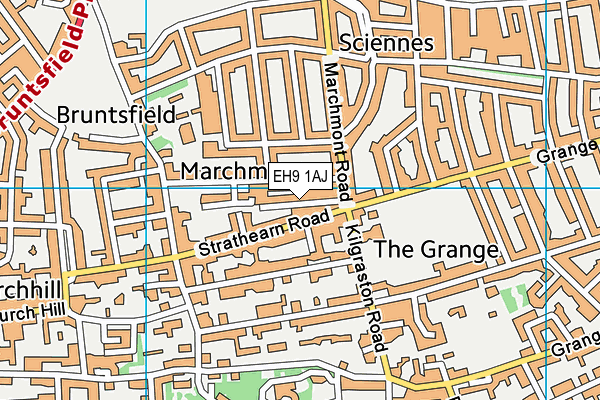 EH9 1AJ map - OS VectorMap District (Ordnance Survey) EH9 1AJ map - OS VectorMap District (Ordnance Survey)