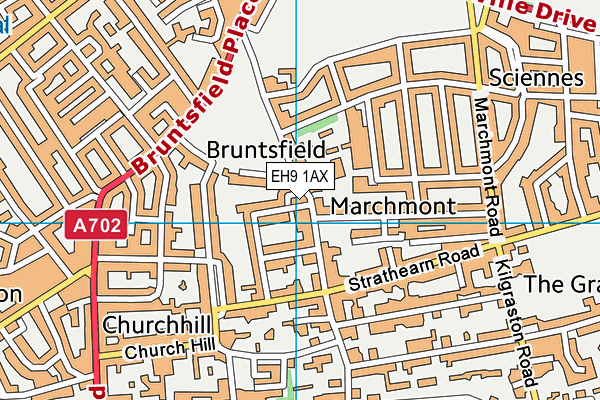 EH9 1AX map - OS VectorMap District (Ordnance Survey)