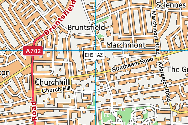EH9 1AZ map - OS VectorMap District (Ordnance Survey) EH9 1AZ map - OS VectorMap District (Ordnance Survey)