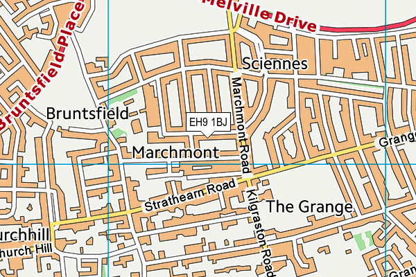 EH9 1BJ map - OS VectorMap District (Ordnance Survey) EH9 1BJ map - OS VectorMap District (Ordnance Survey)