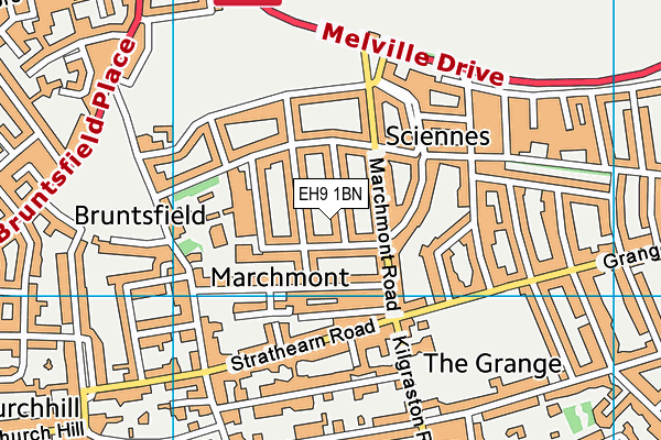 EH9 1BN map - OS VectorMap District (Ordnance Survey) EH9 1BN map - OS VectorMap District (Ordnance Survey)