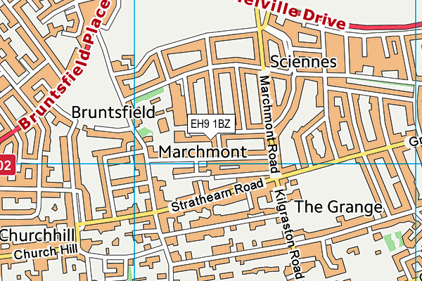 EH9 1BZ map - OS VectorMap District (Ordnance Survey) EH9 1BZ map - OS VectorMap District (Ordnance Survey)