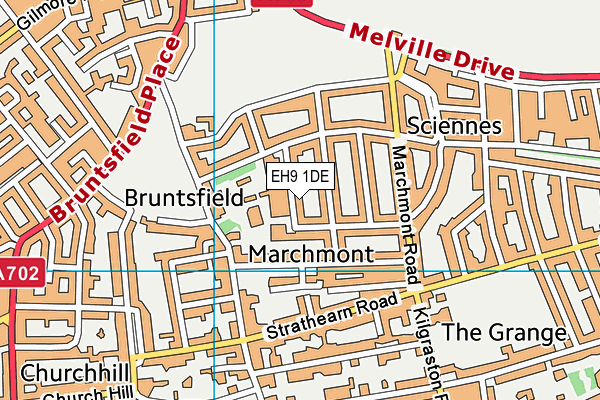 EH9 1DE map - OS VectorMap District (Ordnance Survey) EH9 1DE map - OS VectorMap District (Ordnance Survey)