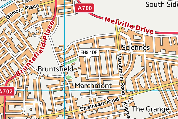 EH9 1DF map - OS VectorMap District (Ordnance Survey) EH9 1DF map - OS VectorMap District (Ordnance Survey)