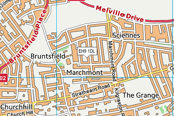 EH9 1DL map - OS VectorMap District (Ordnance Survey) EH9 1DL map - OS VectorMap District (Ordnance Survey)