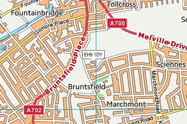 EH9 1DY map - OS VectorMap District (Ordnance Survey) EH9 1DY map - OS VectorMap District (Ordnance Survey)