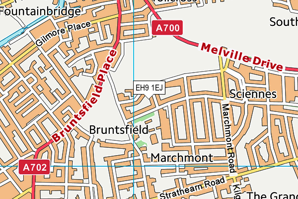 EH9 1EJ map - OS VectorMap District (Ordnance Survey) EH9 1EJ map - OS VectorMap District (Ordnance Survey)