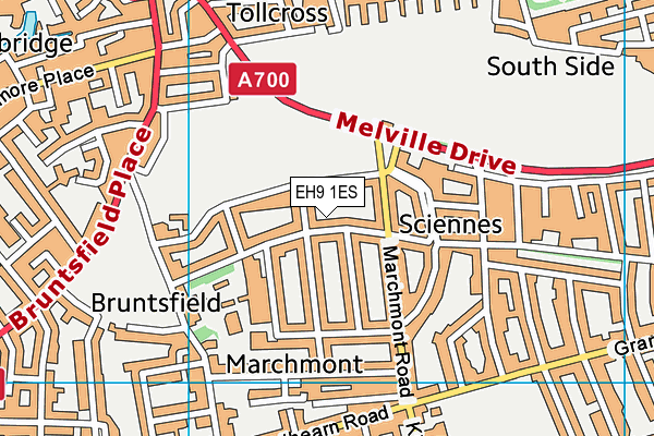 EH9 1ES map - OS VectorMap District (Ordnance Survey) EH9 1ES map - OS VectorMap District (Ordnance Survey)