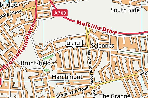 EH9 1ET map - OS VectorMap District (Ordnance Survey) EH9 1ET map - OS VectorMap District (Ordnance Survey)