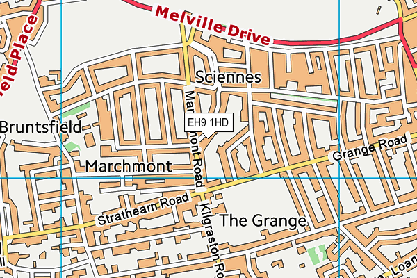 EH9 1HD map - OS VectorMap District (Ordnance Survey) EH9 1HD map - OS VectorMap District (Ordnance Survey)