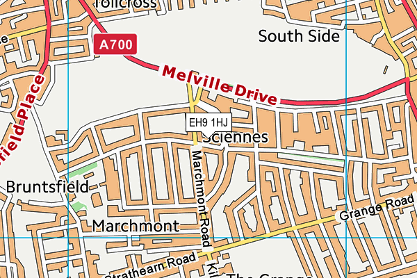 EH9 1HJ map - OS VectorMap District (Ordnance Survey) EH9 1HJ map - OS VectorMap District (Ordnance Survey)